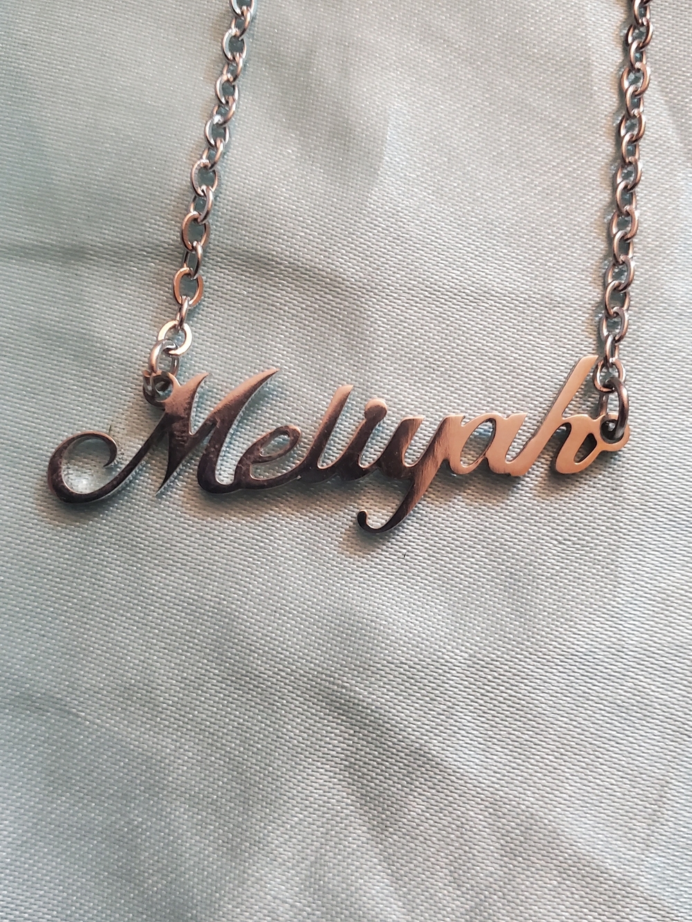 Mint &Lily Personalized 'Meliyah' Script Name Necklace Silvertone